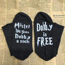 Load image into Gallery viewer, The KedStore Dobby is free 9 Socks If You can read this Bring Me a Glass of Wine Socks