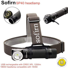 Load image into Gallery viewer, EDC &amp; Tactical LED Headlamp - Cree XPL 1200lm 18650 - Flashlight with Power Indicator