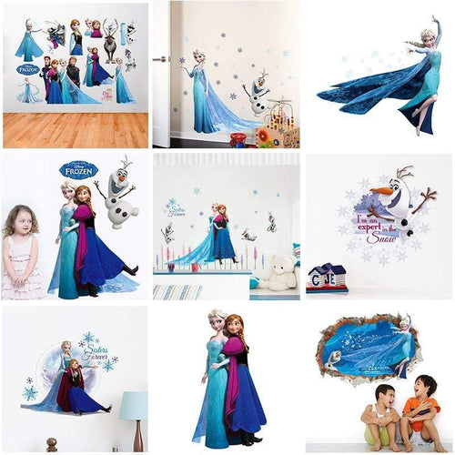 Elsa Anna princess wall stickers Disney Frozen wall decals.