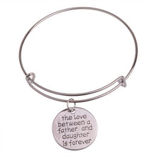 Load image into Gallery viewer, The KedStore Father Daughter Bracelet Bangle - Dog Tag Paw Footprint Love Heart. Huella de pata de etiqueta de perro. Pulsera