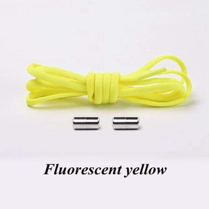 The KedStore Fluorescent yellow No tie Shoelaces Round Elastic Shoe Laces For Sneakers Shoelace Quick Lazy Laces Shoestrings