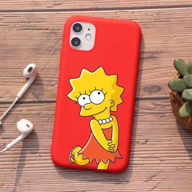 The KedStore For iPhone 11 / tpu A1256-red Homer J Simpson funny Bart Simpson Coque Cartoon Phone Case For iPhone 11 PRO MAX 6s 8 7 Plus | TheKedStore
