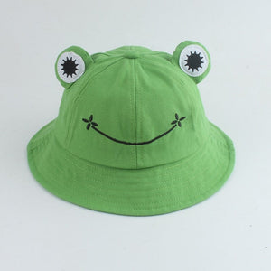 The KedStore frog green Panama Bucket Hat Men Women Summer Bucket Cap Banana Print Yellow Hat Bob Hat Hip Hop Gorros Fishing Fisherman Hat