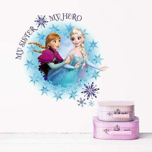 The KedStore FZ003 Elsa Anna princess wall stickers Disney Frozen wall decals.