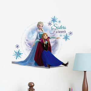 The KedStore FZ004 Elsa Anna princess wall stickers Disney Frozen wall decals.