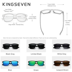The KedStore Genuine KINGSEVEN Brand Square Retro Gradient Polarized Sunglasses Women Men Carbon Fiber Pattern Design Outdoor Sports Eyewear
