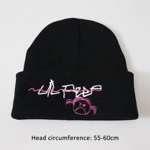 The KedStore Girl black Lil Peep Beanie Embroidery Repper Love Knit Cap Knitted Skullies Warm Winter Unisex Ski Hip Hop Hat