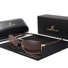 Load image into Gallery viewer, The KedStore gold brown KINGSEVEN Brand Design Sunglasses Men Women Square Frame Gafas | TheKedStore