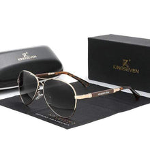 Load image into Gallery viewer, The KedStore Gold Gradient Gray KINGSEVEN 2021 Quality Titanium Alloy Sunglasses Polarized Pilot Mirror Eyewear Oculos de sol | TheKedStore