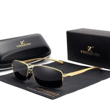 Load image into Gallery viewer, The KedStore gold gray KINGSEVEN Vintage Retro Men Women Polarized Sunglasses Square Classic | TheKedStore