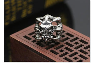 Gothic Punk Stainless Steel Ring Retro Rabbit Snake Tiger Wolf Rings Skeleton Devil Evil Eye Ring