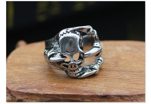 The KedStore Gothic Punk Stainless Steel Ring Retro Rabbit Snake Tiger Wolf Rings Skeleton Devil Evil Eye Ring