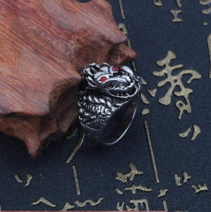 The KedStore Gothic Punk Stainless Steel Ring Retro Rabbit Snake Tiger Wolf Rings Skeleton Devil Evil Eye Ring