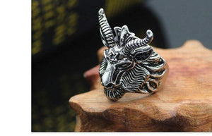 The KedStore Gothic Punk Stainless Steel Ring Retro Rabbit Snake Tiger Wolf Rings Skeleton Devil Evil Eye Ring