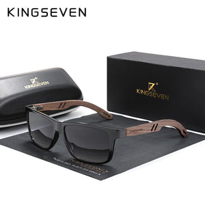 The KedStore Gradient Gray / China / Original KINGSEVEN TR90+Walnut Wood Handmade Sunglasses Polarized Eyewear Reinforced Hinge | TheKedStore