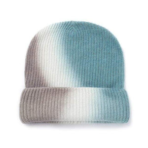 The KedStore gray and blue Xthree New  Women's Winter Hat Beanie tie-dyed Colorful Knitted Hat Skullies Warm Bonnet Cap