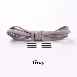 The KedStore Gray No tie Shoelaces Round Elastic Shoe Laces For Sneakers Shoelace Quick Lazy Laces Shoestrings
