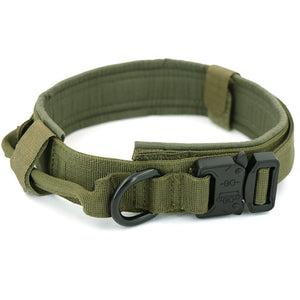 The KedStore Green Collar / M (34-42cm) / China Military Tactical Adjustable Dog Collar with Leash-Control Handle | TheKedStore