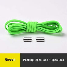 Load image into Gallery viewer, The KedStore Green No tie Shoelaces Round Elastic Shoe Laces For Sneakers Shoelace Quick Lazy Laces Shoestrings