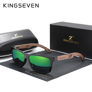 The KedStore Green Walnut Wood / China / Original KINGSEVEN TR90+Walnut Wood Handmade Sunglasses Polarized Eyewear Reinforced Hinge | TheKedStore