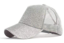 Load image into Gallery viewer, The KedStore grey Sequins Glitter Ponytail Baseball Caps Sequins Shining Adjustable Snapback