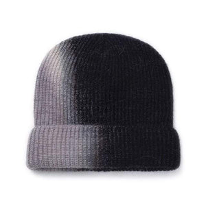 The KedStore grya and black Xthree New  Women's Winter Hat Beanie tie-dyed Colorful Knitted Hat Skullies Warm Bonnet Cap