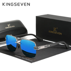 The KedStore Gun Blue KINGSEVEN 2022 Design Sunglasses Polarized Gradient Square Retro Eyewear Okulary