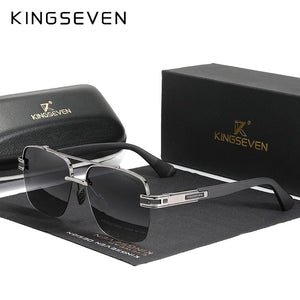 The KedStore Gun Gradient Gray KINGSEVEN 2022 Design Sunglasses Polarized Gradient Square Retro Eyewear Okulary