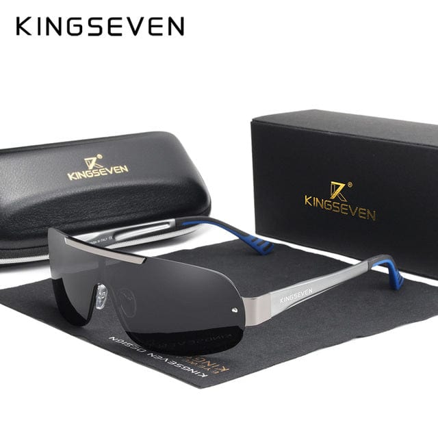 KINGSEVEN Design Aluminum Polarized Sunglasses Goggle Integrated Lens