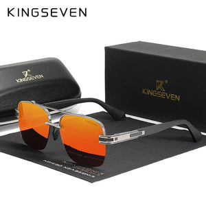 The KedStore Gun Red KINGSEVEN 2022 Design Sunglasses Polarized Gradient Square Retro Eyewear Okulary