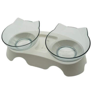 The KedStore H Double Non-Slip Cat and Dog Plastic Bowl With Stand