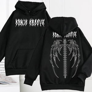Harajuku Oversized Hoodie Retro Gothic Punk Anime Print