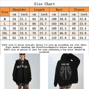 Harajuku Oversized Hoodie Retro Gothic Punk Anime Print