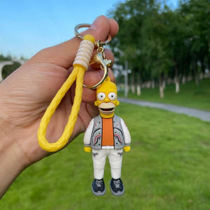 The KedStore Homer The Simpsons Keychain Cartoon Anime Figure Key Ring Phone Hanging Pendant Kawaii Holder Car Key Chain