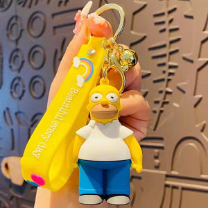 The KedStore Homer2 The Simpsons Keychain Cartoon Anime Figure Key Ring Phone Hanging Pendant Kawaii Holder Car Key Chain