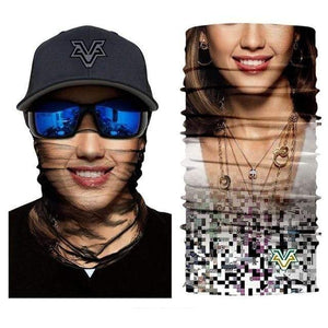The KedStore HR040523 2 3D Seamless Bandana Motorcycle Face mask Ski Balaclava Neck Tube Bandanas Sports Scarf
