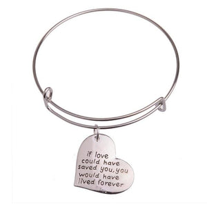 The KedStore If Love Bracelet Bangle - Dog Tag Paw Footprint Love Heart. Huella de pata de etiqueta de perro. Pulsera