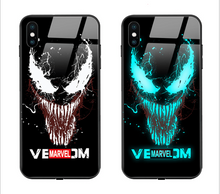 Load image into Gallery viewer, Light Up Glowing Tempered Glass Case For iphone Superman Captain America Venom Ironman