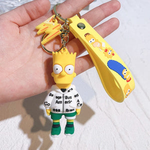 The KedStore K The Simpsons Keychain Cartoon Anime Figure Key Ring Phone Hanging Pendant Kawaii Holder Car Key Chain