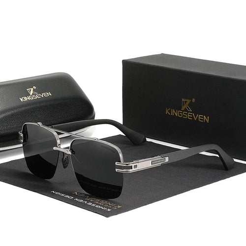 KINGSEVEN Design Sunglasses Polarized Gradient Square Retro Eyewear Okulary