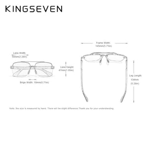 KINGSEVEN Design Sunglasses Polarized Gradient Square Retro Eyewear Okulary