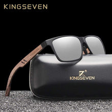 Load image into Gallery viewer, KINGSEVEN Aluminum+Walnut Wooden Handmade Sunglasses