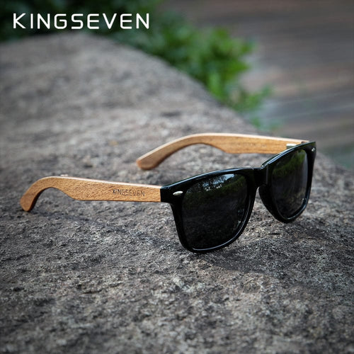 KINGSEVEN New Black Walnut Handmade Sunglasses