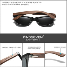 Load image into Gallery viewer, The KedStore KINGSEVEN New Black Walnut Sunglasses Wood Polarized Sunglasses Men&#39;s Glasses Handmade UV400 Protection Eyewear Retro Wooden Box