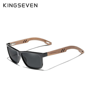 The KedStore KINGSEVEN TR90+Walnut Wood Handmade Sunglasses Polarized Eyewear Reinforced Hinge | TheKedStore