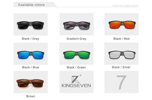 The KedStore KINGSEVEN TR90+Walnut Wood Handmade Sunglasses Polarized Eyewear Reinforced Hinge | TheKedStore