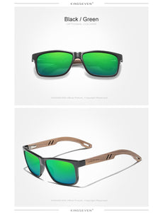 The KedStore KINGSEVEN TR90+Walnut Wood Handmade Sunglasses Polarized Eyewear Reinforced Hinge | TheKedStore