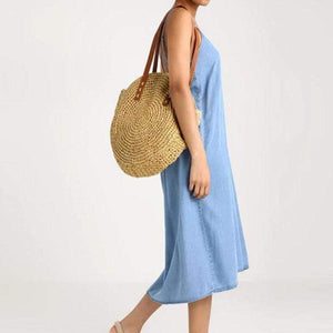 Ladies Large handbag - hand-woven big straw bag - beach holiday bag