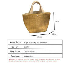 Load image into Gallery viewer, large capacity rattan beach straw wicker bag fabric handle tote