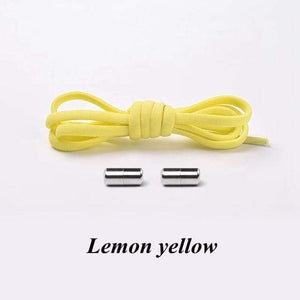 The KedStore Lemon yellow No tie Shoelaces Round Elastic Shoe Laces For Sneakers Shoelace Quick Lazy Laces Shoestrings